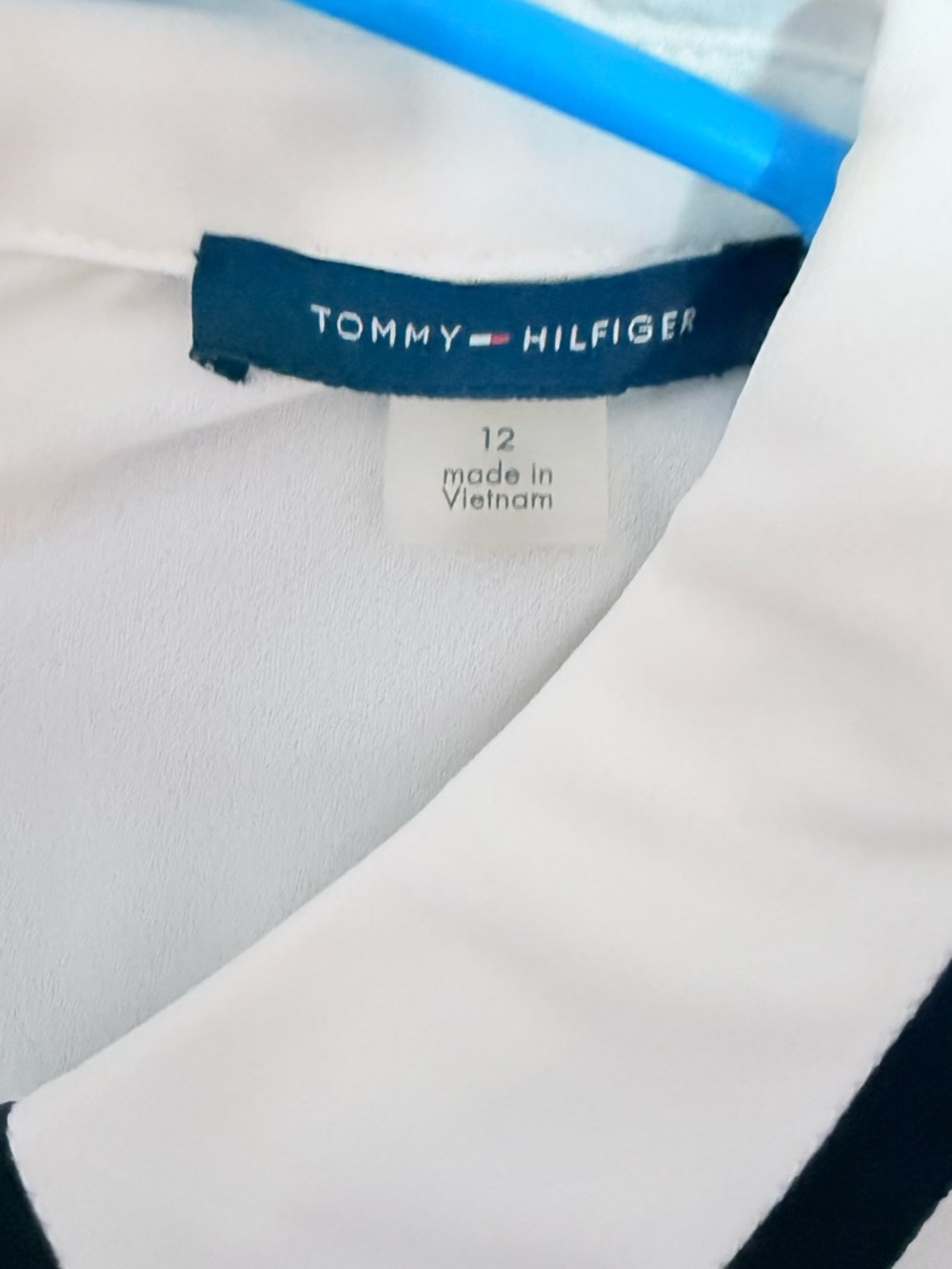Tommy Hilfiger White Top with Navy Trim